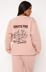 In The Desert Oversized Sweater Desert Pink