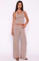 Looking Back Wide Leg Pants Pink Stripe