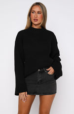 Winter's Chill Knit Sweater Black