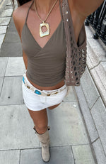So Tempting Halter Top Olive
