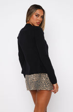 Can't Justify It Long Sleeve Knit Top Black