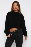 Leave Without Me Knit Sweater Black