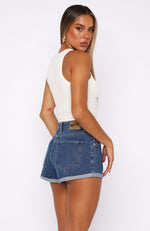 Missin' Something Denim Shorts Cobalt Blue Wash