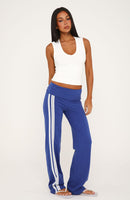 Wandering Off Fold Over Pants Electric Blue