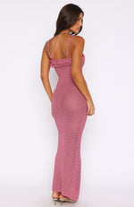 Sunset Dreamer Knit Maxi Dress Strawberry Pink