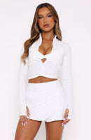 Times Up Crop Jacket White