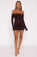 Own Your Story Long Sleeve Mini Dress Burgundy