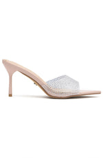 Out & About Heels Nude Patent Diamante