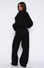 Missed Flights Wide Leg Sweatpants Black