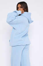 Missed Flights Oversized Hoodie Soft Blue