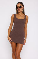 Leave Nothing Mini Dress Chocolate