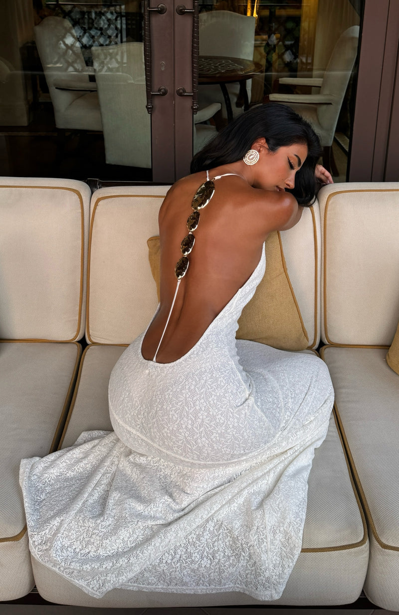 Bare Elegance Maxi Dress Off White