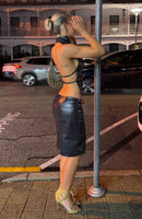 Straight Up Stunning PU Midi Skirt Black