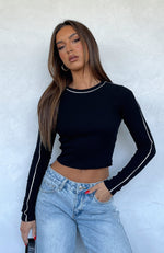 The Most Fun Long Sleeve Top Black