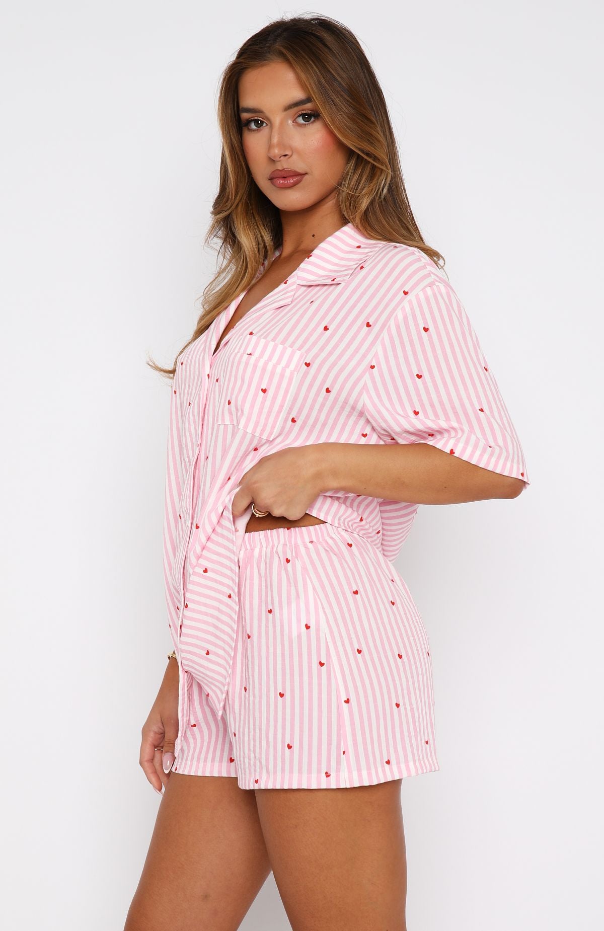 Offline Pyjama Set Pink Sweetheart | White Fox Boutique