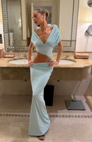 I'm Your Girl Off Shoulder Maxi Dress Aqua