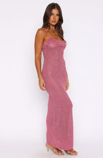 Sunset Dreamer Knit Maxi Dress Strawberry Pink