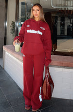 Ready To Go Wide Leg Sweatpants Burgundy