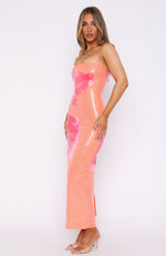 Telling Me Lies Maxi Dress Tangerine Blossom