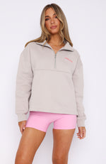 Hold Me Down Zip Front Sweater Moon