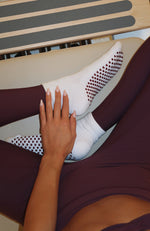 Pilates Princess Grip Socks White/Berry