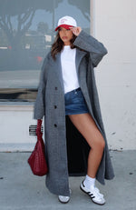 Modern Edge Oversized Coat Charcoal