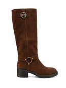 Rafferty Knee High Boots Chocolate Faux Suede