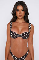 Balia Bikini Top Choc/Cream Polka Dot