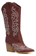 Alice Cowboy Boots Burgundy