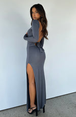 As You Are Long Sleeve Maxi Dress Charcoal