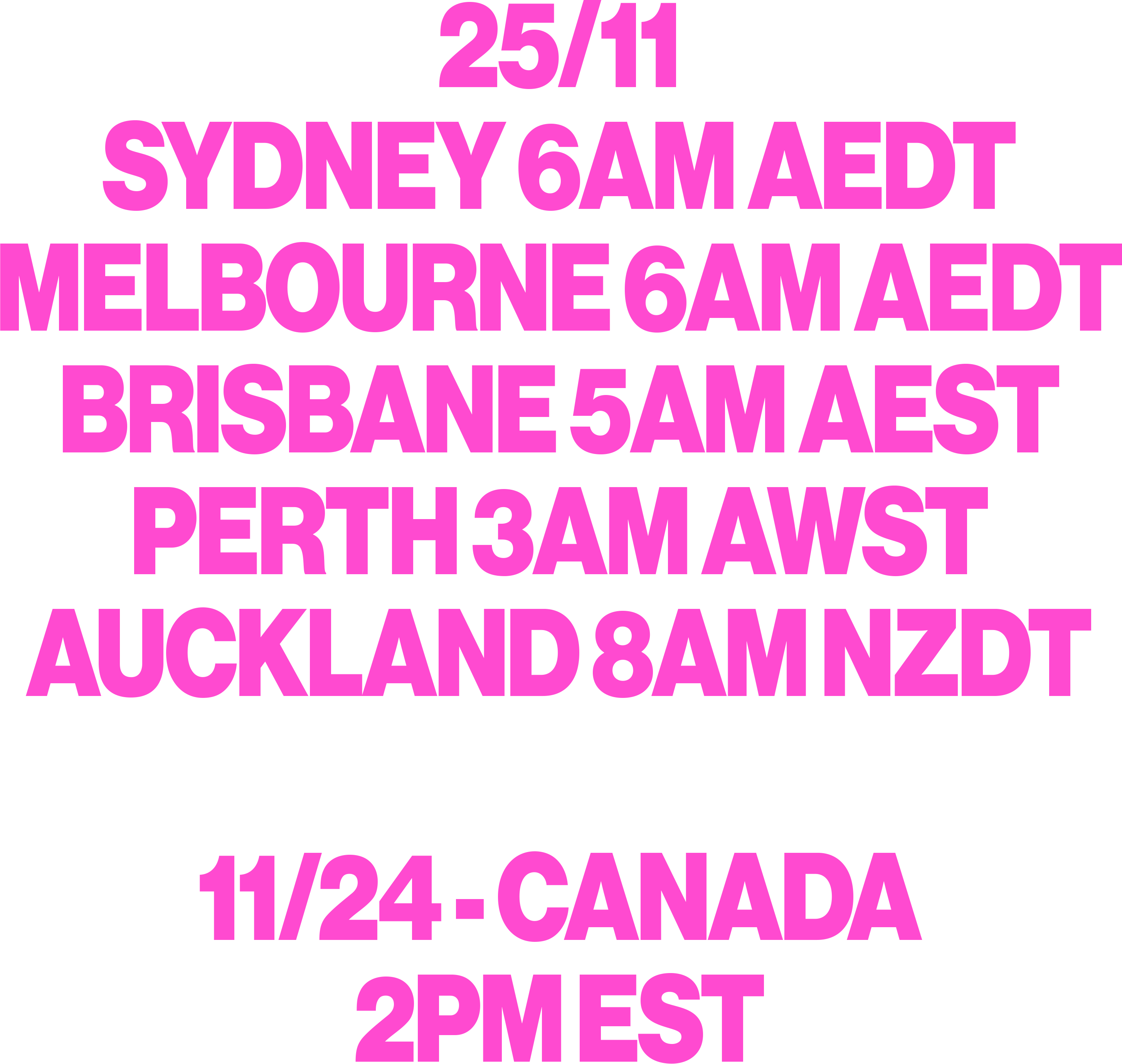 M: Summer Shop Timezone information Australia.