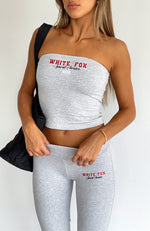 A Power Move Strapless Top Grey Marle