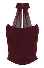 Lovers Lane Strapless Bustier Burgundy