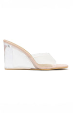 Barely There Wedges Nude Patent