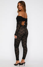 Evening Soiree Long Sleeve Jumpsuit Black