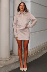 Born In The USA Suede Mini Skirt Beige