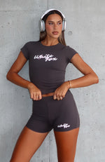 Bring You Over Booty Shorts Charcoal