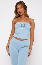 Team New York Strapless Top Dusty Blue