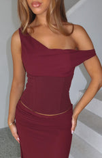 Unavailable Energy Maxi Dress Burgundy