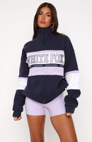 Breaking Ground Zip Front Sweater Navy