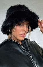 Cosy Girl Fur Hat Black