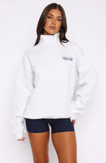 Active Club Quarter Zip Sweater Grey Marle