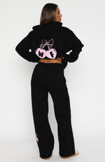 Feel The Love Wide Leg Sweatpants Black