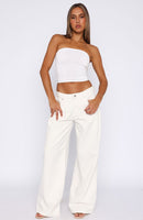 Iris Low Rise Wide Leg Jeans Off White
