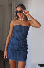 Don't Look Strapless Bustier Navy