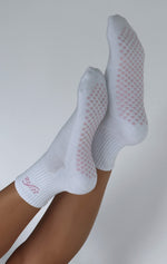 Energy Is Infinite Grip Socks White/Pink