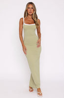 Just Stay Calm Maxi Dress Matcha