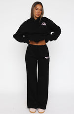 Feel The Love Wide Leg Sweatpants Black