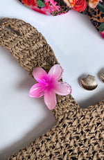 Floral Charm Hair Clip Pink