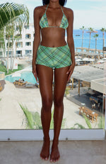 Forever Life Booty Shorts Citrus Check